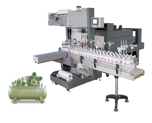 袖口式全自動包裝機(jī)+PE熱收縮包裝機(jī)